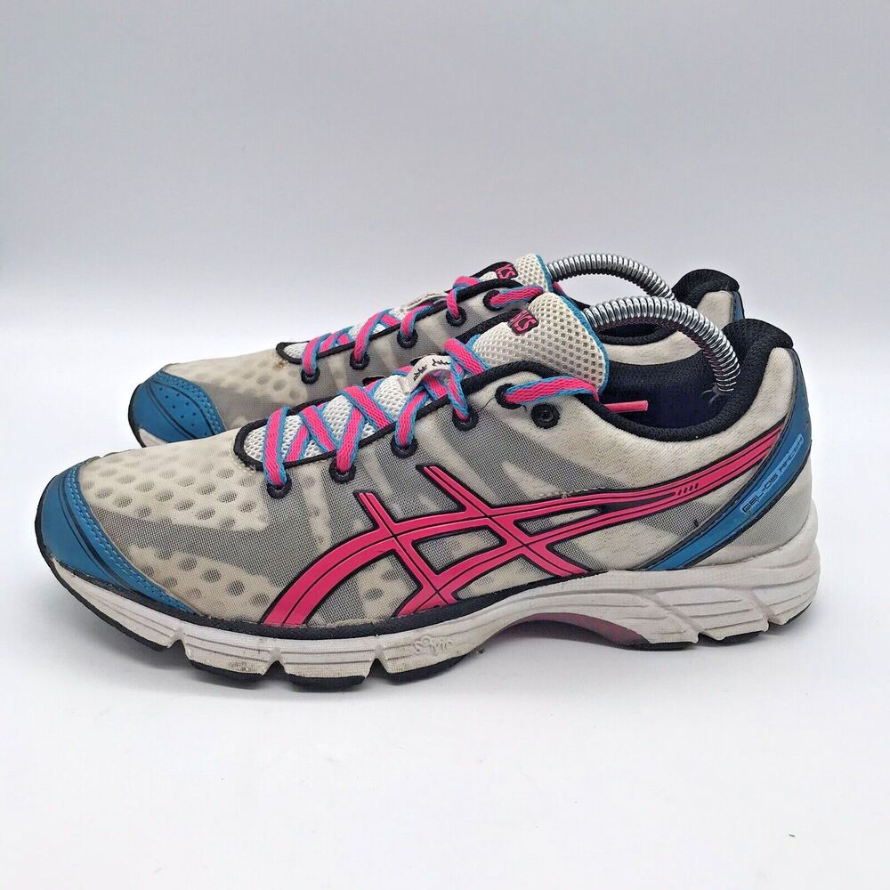 Asics Gel DS Racer 9 Shoes White Neon Pink Blue T266N 0135 Womens 7 Low Sneakers